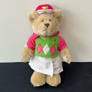 Cooperstown Bears plush brown 11" Masters 2015 bear golf green pink argyle vest